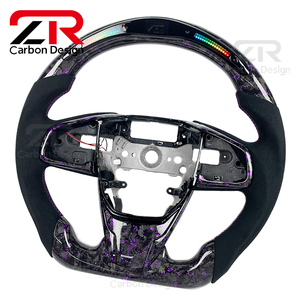 พวงมาลัย LED คาร์บอนไฟเบอร์ภายในรถปรับแต่งได้สำหรับฮอนด้าซีวิครุ่น10th รุ่น <span class=keywords><strong>Si</strong></span> Type R FK8 CR-V 2016-2021 - Product Image 2