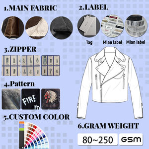 جودة عالية خمر الفاخرة للماء سترة جلدية للرجال مخصص الوقوف طوق مع قماش قماش لفصل الشتاء - Product Image 6