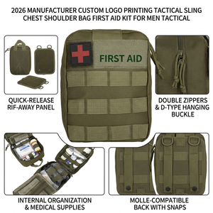 Manufacturer Custom Logo Tactical IFAK Pouch Rip-Away MOLLE Medical First Aid Kit Emergency Survival EMT <b>Bag</b> - Product Image 2