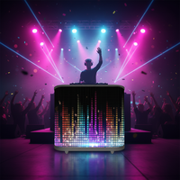 Poste de DJ incurvé avec écran LED P2.5, table de réception, tiroir, stand portable, écran vidéo LED, écran d'affichage pour DJ