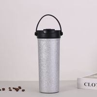Mug à eau de voyage en acier inoxydable de qualité alimentaire sans BPA de 17 oz avec boucle de transport portable