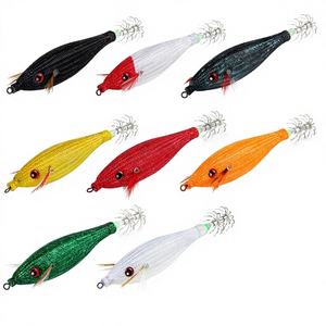 Esca da <span class=keywords><strong>Pesca</strong></span> Luminosa a Forma di Gambero in Legno <span class=keywords><strong>con</strong></span> Scatola, Esche Artificiali per Polpo, Seppia e Gambero, Esca Dura per Acqua Salata - Product Image 1