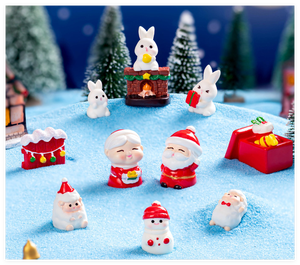 Fai da te paesaggio stile natalizio kit <span class=keywords><strong>di</strong></span> ornamenti in miniatura Set figurina in resina scatola regalo <span class=keywords><strong>di</strong></span> natale alberi pupazzo <span class=keywords><strong>di</strong></span> neve casa villaggio cervo babbo natale - Product Image 4