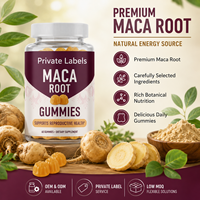 Gummies à mâcher en vrac, personnalisables ODM, marque privée, à base de racine de Maca naturelle du Pérou, pour soutenir la santé reproductive, complément alimentaire à base de Maca