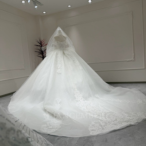 Abito da sposa di lusso Jancember XX48 in pizzo, abito da ballo con spalle scoperte e applicazioni, per <span class=keywords><strong>matrimonio</strong></span> e festa - Product Image 1