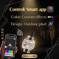 Lampu Natal LED Pixel Outdoor yang Dapat Diatur UCS2904 WS2811 Kontrol Aplikasi Logo Kustom