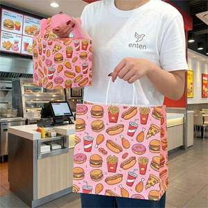 Bolsa de Papel para Llevar Comida, con Logotipo Personalizado, Empaque de Papel de Grado Alimenticio para Comida Rápida, Caja para Hamburguesas, Caja para Papas Fritas - Product Image 4