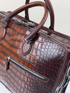 กระเป๋าหนังจระเข้ผู้ชาย กระเป๋าถือหรูหราสำหรับผู้ชาย กระเป๋าเอกสารหนังสั่งทำพิเศษ กระเป๋าสตางค์ผู้ชาย แบรนด์ดีไซเนอร์ กระเป๋าเป้หนังจระเข้แท้ - Product Image 5