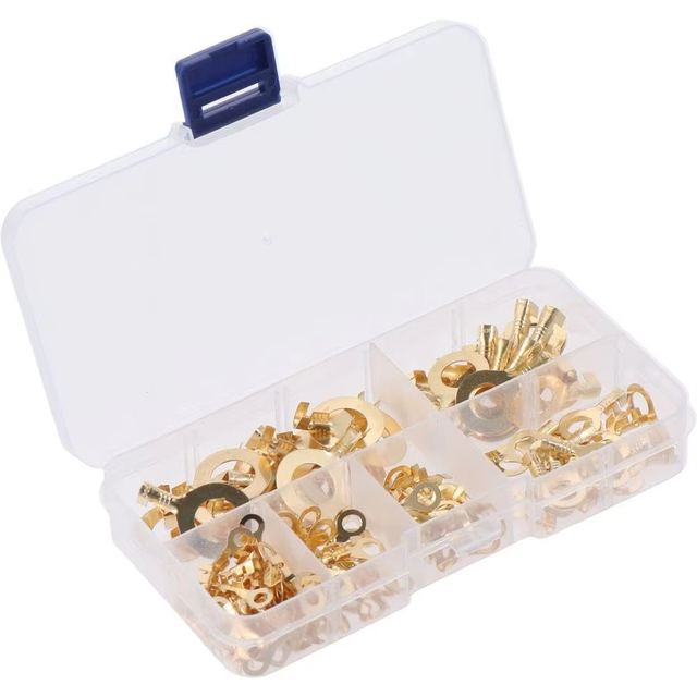 Circular Copper Crimped Terminal Kit M3-M12 Ring Wire Lugs Non-Insulated Cable Lugs Wire Connectors Grounding Sheet