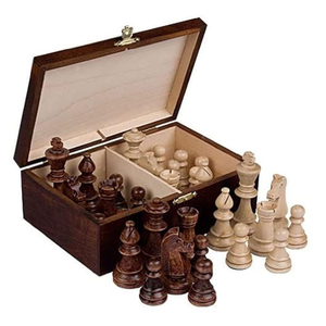 Staunton No. 6 Pezzi degli Scacchi da Torneo in Scatola di Legno per 2 Giocatori, Re Alto 9,9 cm - Product Image 1