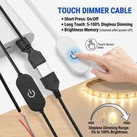 Câble variateur de luminosité USB 5V à interrupteur tactile continu avec conducteur en cuivre pur et gaine en PVC pour bandes LED et lampes