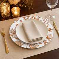 Assiettes de présentation durables de 13 pouces, motif oiseaux et grenades en cuivre, pour fêtes en plein air, mariages et banquets