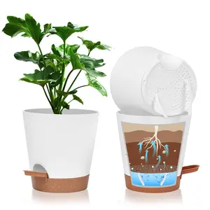 Mooie Kwaliteit Mooie Prijs Groothandelaar Bloempot Groter Vetplanten Self Watering Potten Indoor Bloem Plastic Pot