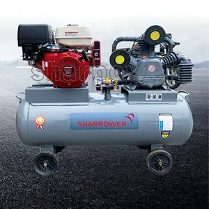 SHARPOWER Commercial belt driven 5.5hp 0.36/8 40L gasoline engine piston type air compressor for sale