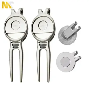 Aangepaste Metalen Blanco Magnetische Logo Gepersonaliseerde Sublimatie Luxe Hoed Clip Golf Divot Reparatie Tool Golfbal Marker