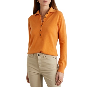 Maglione di Cashmere da <span class=keywords><strong>donna</strong></span> traspirante mezzo petto <span class=keywords><strong>arancione</strong></span> confortevole e lussuoso per l'inverno - Product Image 3