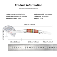 Couteau tactique pliable de poche Yeehand OEM, lame en acier 3Cr13, forgé à la main, avec manche en acrylique