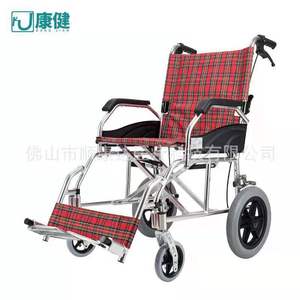 Fauteuil roulant pliable en alliage d'aluminium Kangjian, léger, manuel, avec frein en U, pour personnes âgées et handicapées - Product Image 1