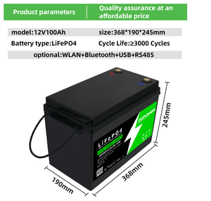 Paquete de Baterías LiFePO4 de 12V 100Ah, 12.8V, de Fosfato de Hierro y Litio para Autocaravanas, Carritos de Golf, Sistemas Solares Fuera de la Red, Paquete de Iones de Litio de Alto Rendimiento - Product Image 5