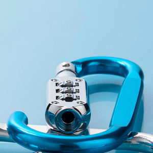 Mousqueton à clip avec cadenas à combinaison à 3 chiffres bleu sans clé pour voyage en plein air, chaîne de casque, lien de câble - Product Image 2