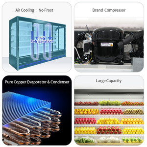 Réfrigérateur commercial pour supermarché, vitrine ouverte pour légumes et lait - Product Image 3