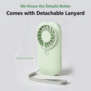 Ultra Thin Lightweight Handheld <b>Mini</b> Pocket <b>Fan</b> with Hidden Bracket Plastic Construction for Office & Outdoor Use - Product Image 2
