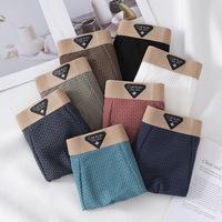 Caleçons boxeurs tricotés pour hommes, taille mi-haute, fins, respirants, antibactériens, grande taille, vente en gros ODM