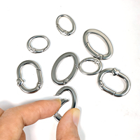 Fermoirs à ressort en alliage de zinc poli, boucles de bagages ovales, accessoires minimalistes pour la fabrication de bracelets DIY