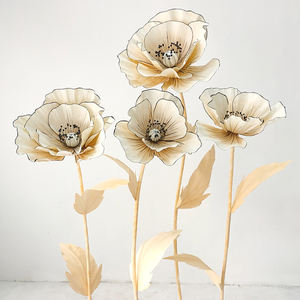 Fiori <span class=keywords><strong>di</strong></span> <span class=keywords><strong>Carta</strong></span> Personalizzati, Papaveri Artificiali Giganti Fatti a Mano 60cm per Decorazioni <span class=keywords><strong>di</strong></span> Matrimoni e Vetrine - Product Image 1