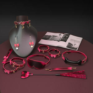 Menottes sexuelles BDSM, menottes de cheville, bâillon, couvre-yeux, ensemble de restraints en cuir pour adultes, kits de <span class=keywords><strong>bondage</strong></span>, jeux sexuels pour couples, jouets sexuels - Product Image 1