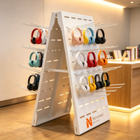 Support de présentation au sol en métal en forme de A avec logo personnalisé pour suspendre les marchandises en magasin