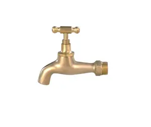1/2"-1"Full Flow Brass Tap Brass Elbow Bibcock Adaptor With Multi TurnHandle for watering