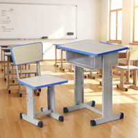Ensemble de bureau et chaise ergonomiques pour enfants, réglables en hauteur, table individuelle pour élèves du primaire, mobilier de classe