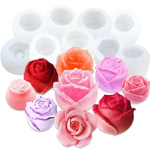 Nieuw Product 3d Rose Bloem Siliconen Fondant Mal Diy Ambachtelijke Hars Mal Cake Kaars Zeep Makende Mousse Ijs Cake Chocoladevorm