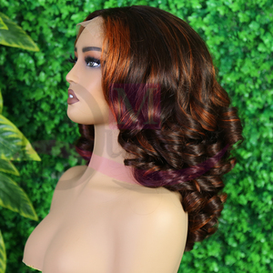 Mayqueen Siêu Đôi Vẽ Việt Tóc Giả Nổi Bật Mặc Và Đi Glueless Tóc Giả Ombre Đầy Đủ Ren Phía Trước 13*4 Bouncy Cơ Thể Sóng Tóc Giả - Product Image 3