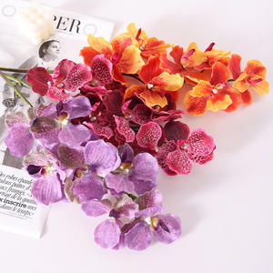 Nouvel arrivage de grandes fleurs d'orchidées artificielles 7 têtes Real Touch <span class=keywords><strong>Vanda</strong></span> faites à la main Design réaliste pour la décoration de la maison et du mariage - Product Image 6