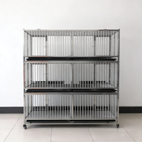 Pigeonnier de luxe en acier inoxydable thermolaqué à trois couches avec motif animalier et design respirant pour oiseaux d'intérieur/extérieur