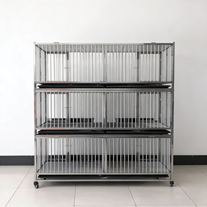 Voliera di Lusso a Tre Strati in Acciaio Inossidabile Verniciato a Polvere con Motivo Animale e Design Traspirante per Uso Interno/Esterno per Uccelli - Product Image 6