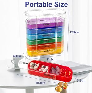 Ready to Ship 28 Compartments Organizer Transparent Shell <b>7</b> Day Drawer <b>Tablet</b> Sorter Box Stock Pill Box - Product Image 2