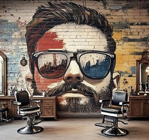 Papel Tapiz Moderno para Barbería, Impermeable, Decorativo, con Diseño de Hombre Guapo, Mural Autoadhesivo - Product Image 2