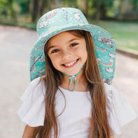 Topi Lipat Anak Musim Semi Gugur Bahan Katun UPF50+ Pelindung Matahari Model Fisherman Kasual untuk Bersepeda dan Sehari-hari dengan Pinggiran Lebar Motif Kartun