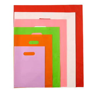 Sac en plastique à quatre doigts imprimé sur mesure pour vêtements cosmétiques et emballage cadeau texte graphique sur sac - Product Image 3