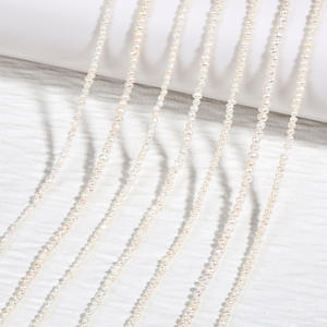 Mini perles d'eau douce naturelles de 1,5 à 1,8 mm, presque rondes, à fort éclat, petites, semi-finies, pour la fabrication de bijoux DIY, forme de pomme de terre - Product Image 1