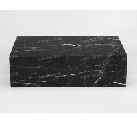 Table basse en marbre noir Nero Marquina personnalisée SH STONE, socle bas, design rectangulaire moderne, meubles de salon