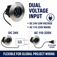 Luz LED Subterránea de Acero Inoxidable 12V 24V IP67, Lámpara Empotrada en el Suelo para Exteriores, Camino de Entrada, Paisaje