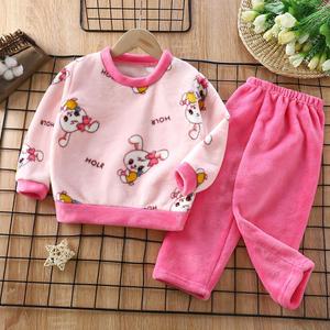 Conjunto de <span class=keywords><strong>Pijamas</strong></span> de Franela Rosa Personalizado para Niñas, Ropa de Dormir para Niñas Pequeñas/<span class=keywords><strong>Adolescentes</strong></span>, Otoño <span class=keywords><strong>Invierno</strong></span> - Product Image 5