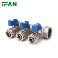 Collecteur en laiton IFAN pour tuyaux PEX 3/4'' – Distributeur d'eau 2 à 5 voies pour système de chauffage par le sol