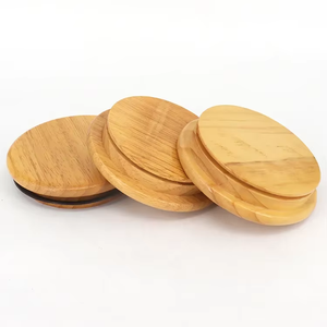 Tapa de tarro de vela de <span class=keywords><strong>madera</strong></span> torneada de estilo moderno de alta calidad, excelentes accesorios de fragancia, logotipo personalizado, gran oferta, precio de fabricación - Product Image 5