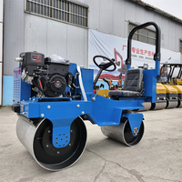 Rouleau vibratoire à double tambour avec moteur diesel Changchai de 850 kg, pompe Eaton, vibration de 75 Hz, système entièrement hydraulique, mini compacteur routier