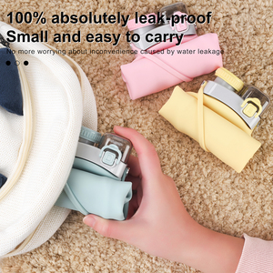 Trẻ Em Bóp Silicone Đóng Mở Thể Thao Uống Chai Nước Rơm Và Uống Trực Tiếp Du Lịch Silicone Chai Nước Ngoài Trời - Product Image 3